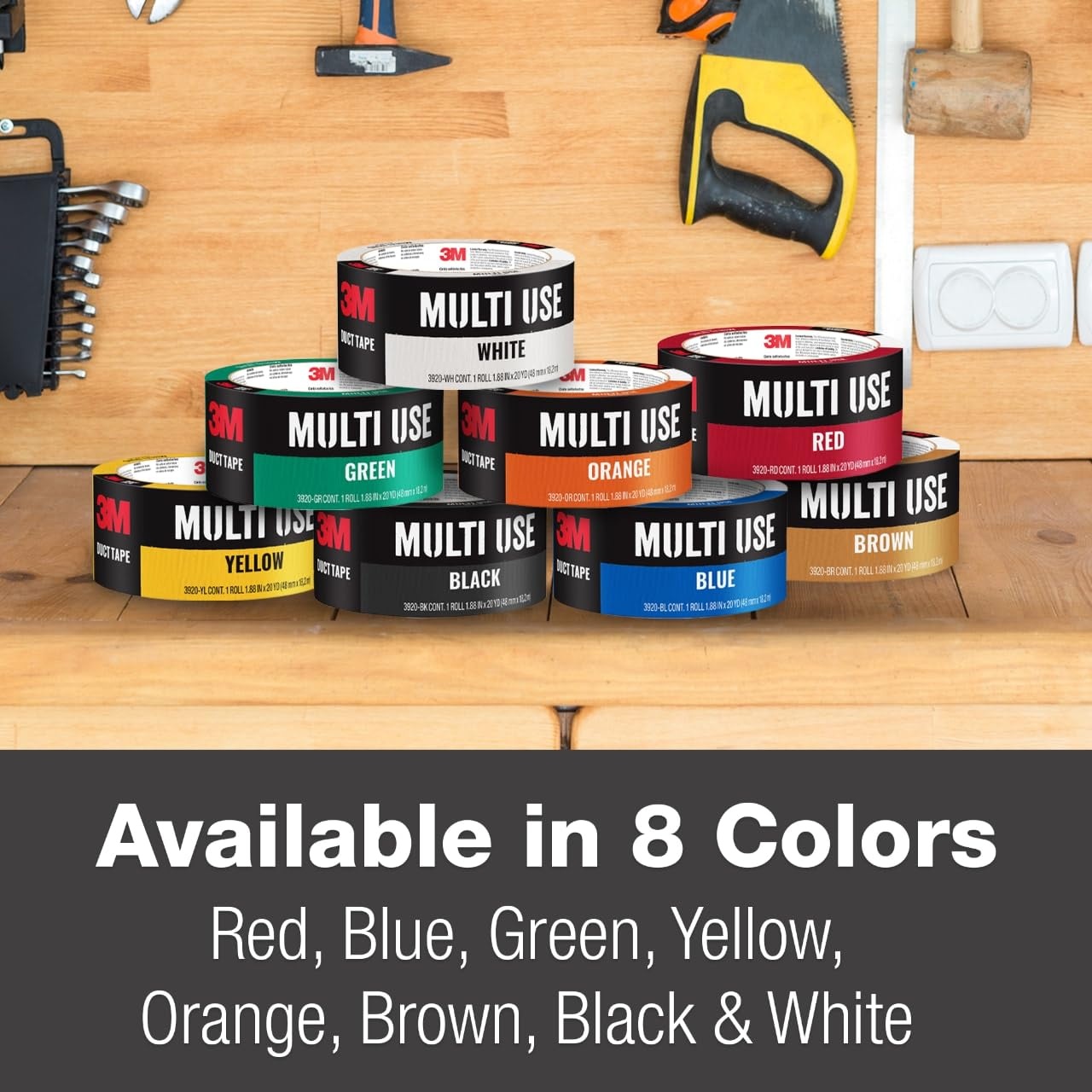 image:image3M MultiUse Colored Duct Tape Brown with Strong Adhesive and WaterResistant Backing MultiSurface 3M Duct Tape for Indoor and Outdoor Use 188 Inches x 20 Yards 1 Roll 3920BR1 Roll