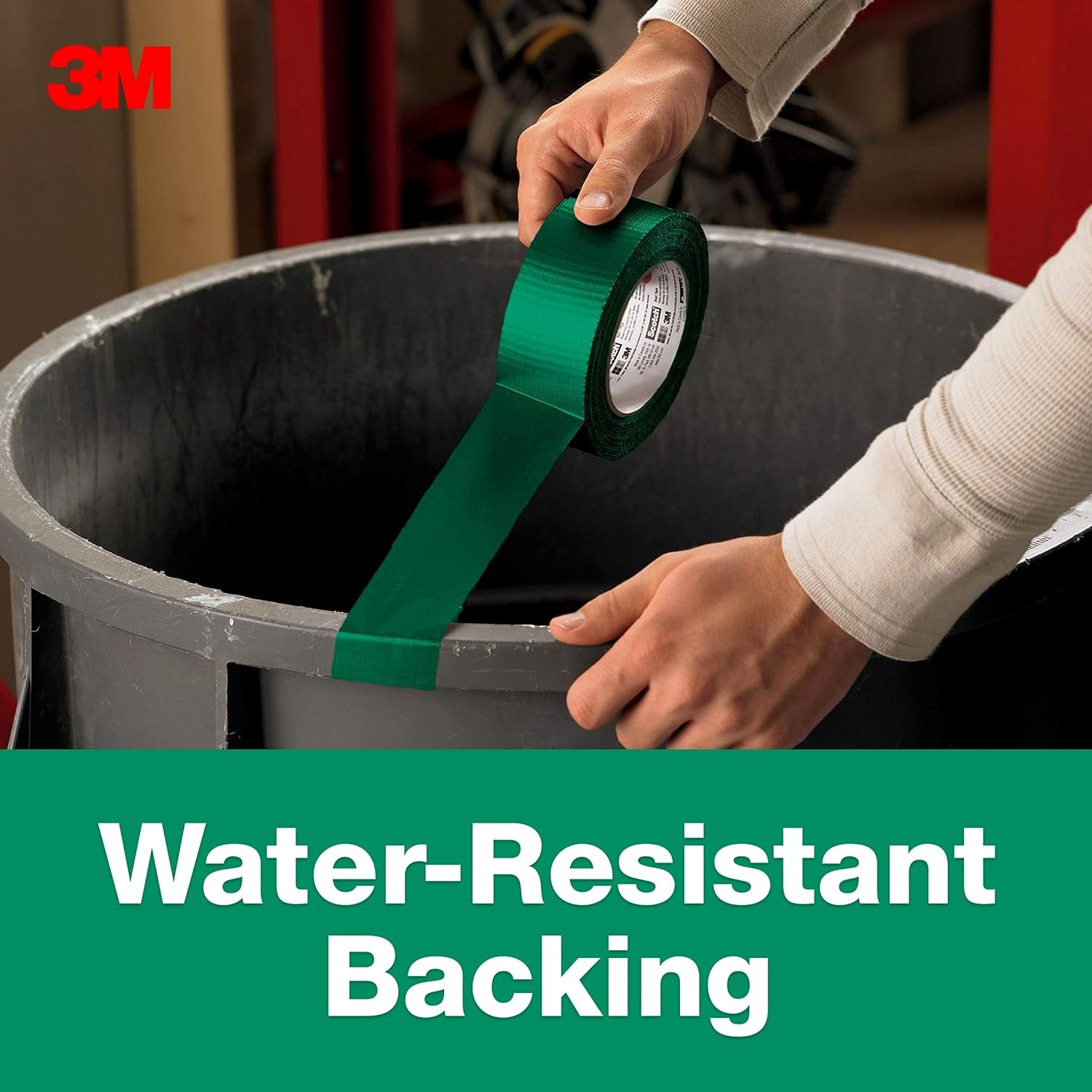 image:image3M MultiUse Colored Duct Tape Green with Strong Adhesive and WaterResistant Backing MultiSurface 3M Duct Tape for Indoor and Outdoor Use 188 Inches x 20 Yards 1 Roll 3920GR2 Rolls