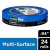 image:imageScotchBlue Original MultiSurface Painters Tape 1 Inch Wide 094 in x 60 Yds 24 Rolls Blue Paint Tape Protects Surfaces and Removes Easily Masking Tape for Indoor and Outdoor Use 209024EC094 Width