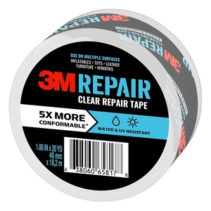 image:image3M Clear Repair Tape 188 in x 20 yd Strong Duct Tape Water UV amp Moisture Resistant Transparent Tape Allows Discreet Repairs For Indoor amp Outdoor Use Long Lasting Performance RTCL60Clear Tape