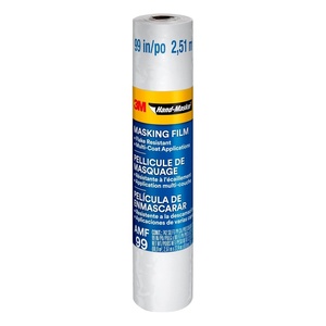 image:image3M Hand Masker Advanced Masking Film 99 in x 90 ft Static Cling Keeps Film in Place Prevents Liquids From Bleeding Through Flake Resistant For Indoors amp Outdoors Use 1 Roll AMF991
