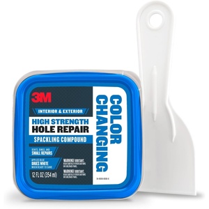 image:image3M High Strength Spackling Compound 12 oz and Putty Knife Color Changing Applies Blue Dries White Ideal for Use on Drywall Plaster Stoccu and Wood Easy Interior and Exterior Repairs CCSIOC2 Piece Set