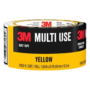 image:image3M MultiUse Colored Duct Tape Yellow with Strong Adhesive and WaterResistant Backing MultiSurface 3M Duct Tape for Indoor and Outdoor Use 188 Inches x 20 Yards 1 Roll 3920YL1 Roll