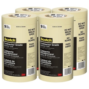 image:imageScotch Contractor Grade Masking Tape 070 in x 6010 yd 1 Roll094 Width Pack of 4