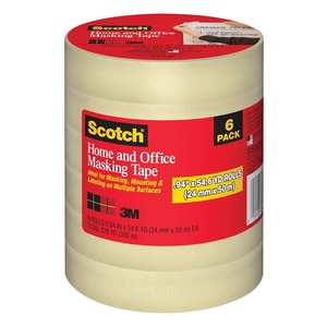 image:imageScotch Home amp Office Masking Tape 1 Inch Wide 6 Rolls094 Width