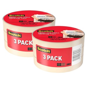 image:imageScotch Masking Tape 3 Rolls 070 in x 546 yd Great for Everyday Use Strong Adhesive Tan Masking Tape 343633 Rolls Pack of 2