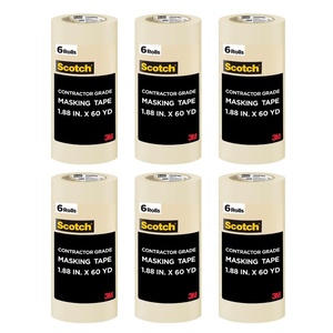 image:imageScotch Painters Tape Contractor Grade Masking Tape 6 Rolls 188 in x 601 yd Holds to Surfaces For Up to 3 days Removes Easily Without Leaving Sticky Residue Interior amp Exterior Use 202048TP636