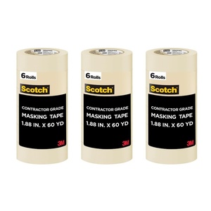 image:imageScotch Painters Tape Contractor Grade Masking Tape 6 Rolls 188 in x 601 yd Holds to Surfaces For Up to 3 days Removes Easily Without Leaving Sticky Residue Interior amp Exterior Use 202048TP618