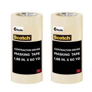 image:imageScotch Painters Tape Contractor Grade Masking Tape 6 Rolls 188 in x 601 yd Holds to Surfaces For Up to 3 days Removes Easily Without Leaving Sticky Residue Interior amp Exterior Use 202048TP612