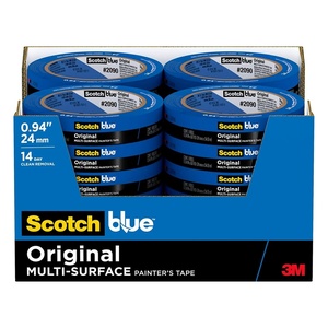 image:imageScotchBlue Original MultiSurface Painters Tape 1 Inch Wide 094 in x 60 Yds 24 Rolls Blue Paint Tape Protects Surfaces and Removes Easily Masking Tape for Indoor and Outdoor Use 209024EC094 Width