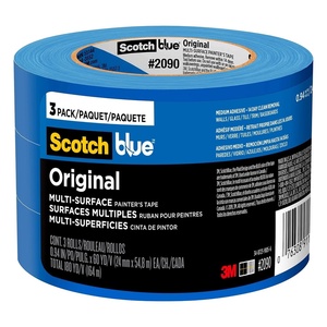 image:imageScotchBlue Original MultiSurface Painters Tape 1 Inch Wide 094 in x 60 Yds 3 Rolls Blue Paint Tape Protects and Removes Easily Masking Tape for Indoor and Outdoor Use 209024EC33 Rolls