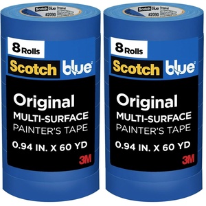 image:imageScotchBlue Original MultiSurface Painters Tape 1 Inch Wide 8 Rolls094 Width Pack of 2