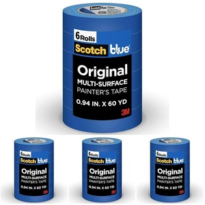image:imageScotchBlue Original MultiSurface Painters Tape 1 Inch Wide 8 Rolls094 Width Pack of 4