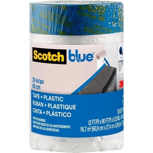 image:imageScotchBlue Pretaped Painters Plastic with Dispenser Unfolds to 48 inches by 30 yardsPTD2093EL4824 Width Pack of 6